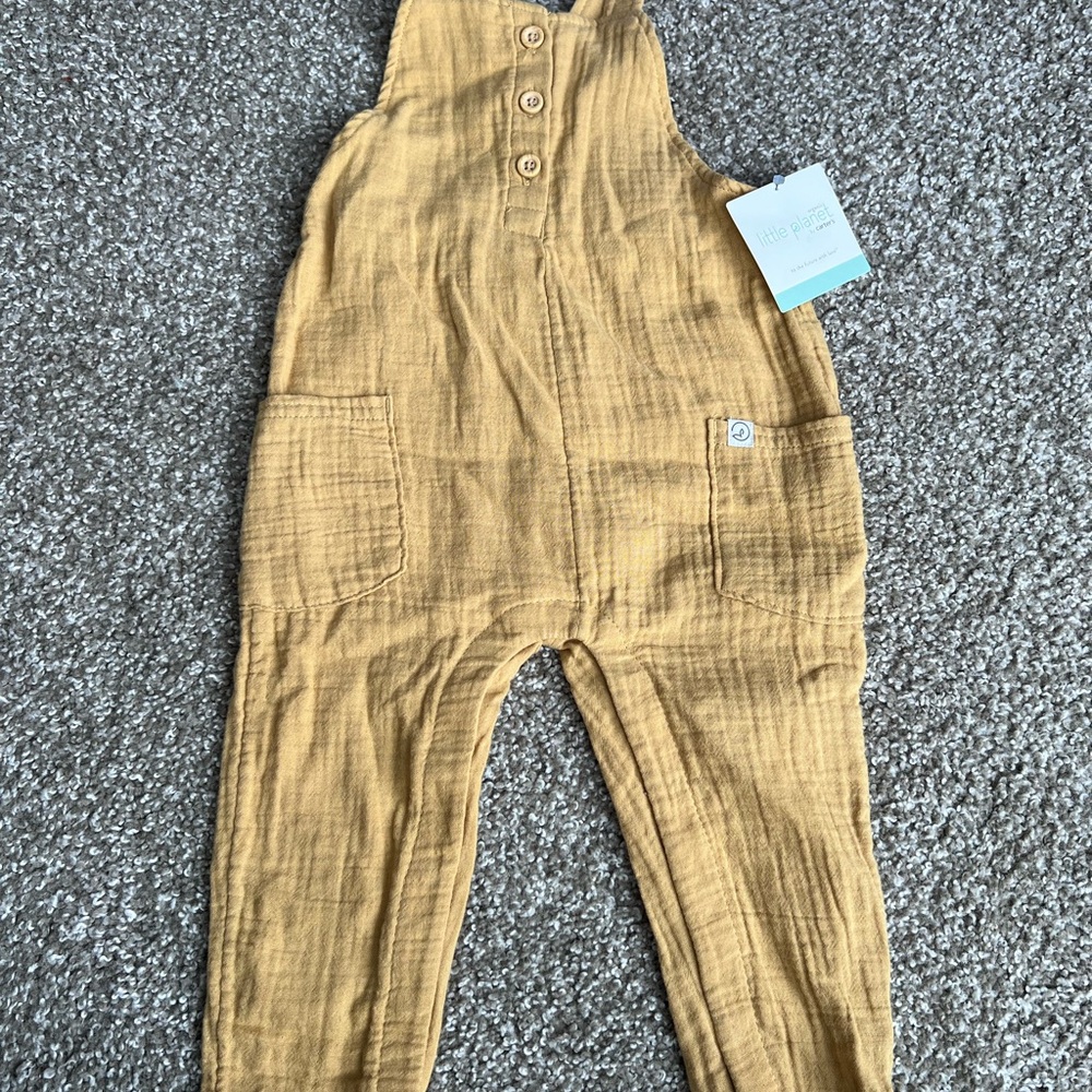 Cozy Tan Kids Overalls